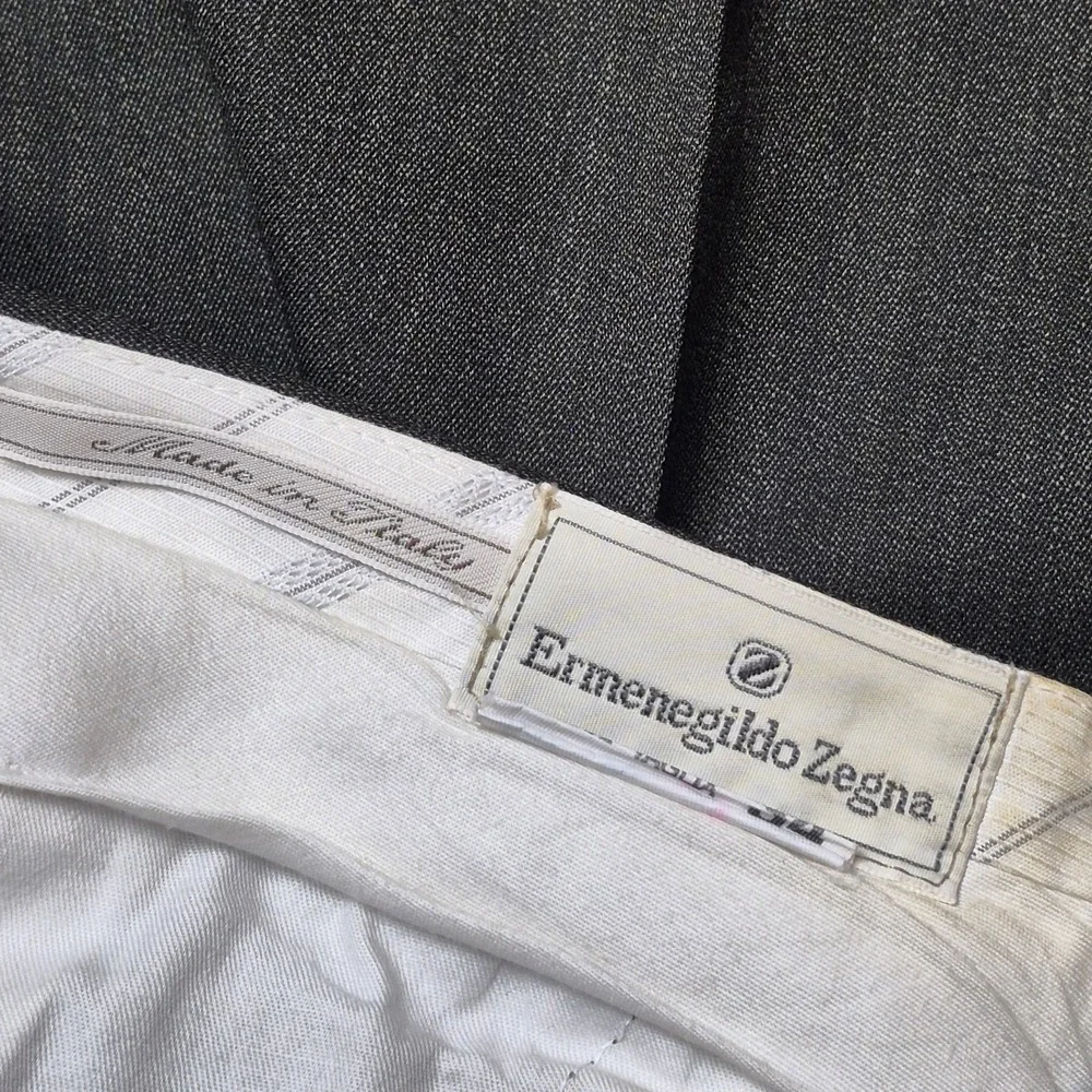 VTG Ermenegildo Zegna Men's 34 Green Wool Pleated Dress Pants Trousers Italy